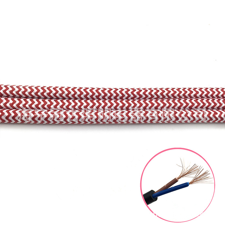 2*0.75mm 爱迪生复古编织线台灯电线 DIY装饰彩色编织电源线 灯绳