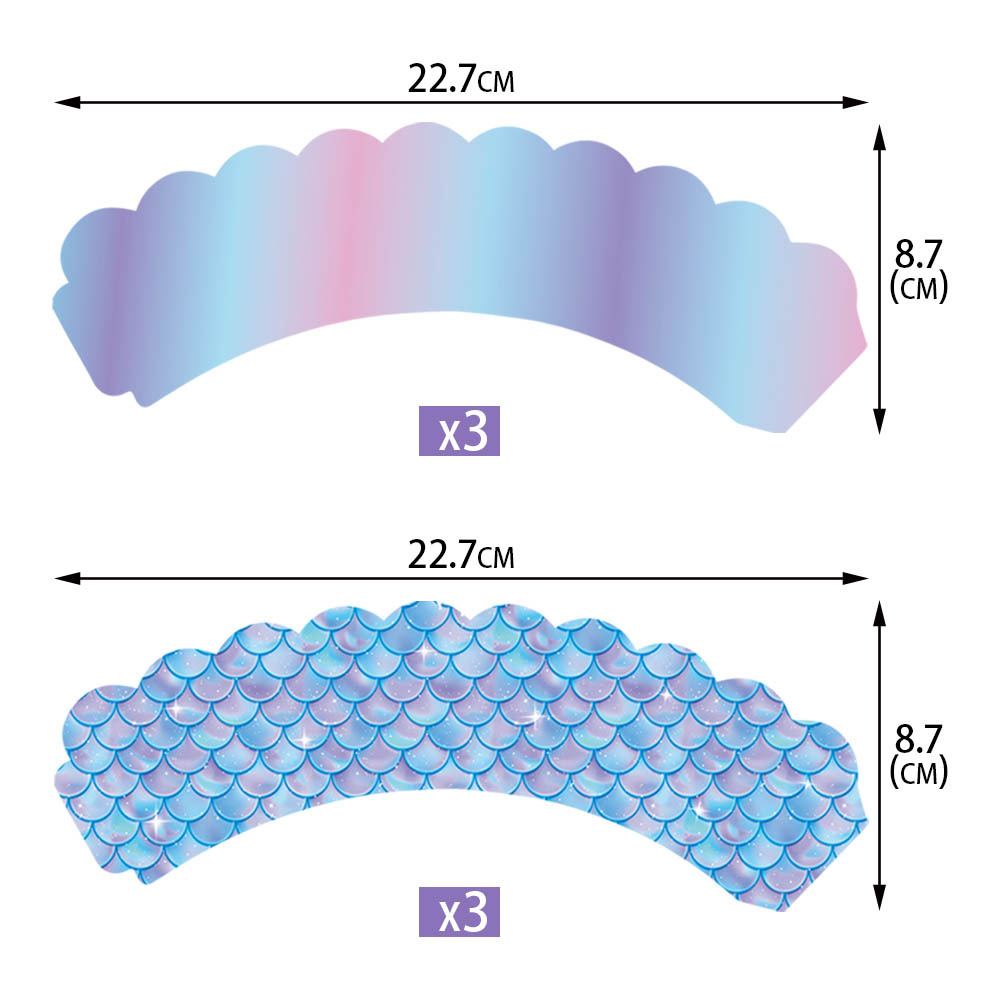 Nueva sirena cumpleaños fiesta decoración traje cumpleaños tire bandera submarino tema espiral colgante pastel tarjeta inserción