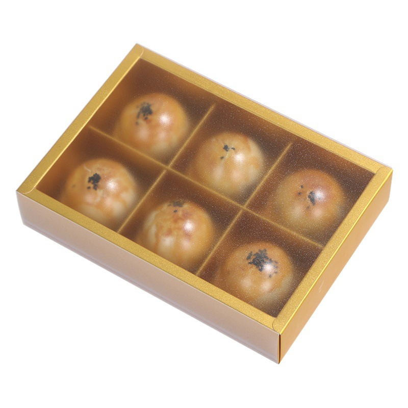 Oro translúcido esmerilado yema de huevo caja crujiente Año Nuevo copo de nieve crujiente caja de regalo caja de caramelo