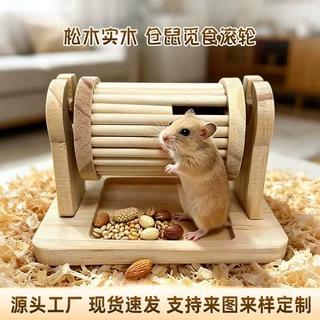 跨境新品仓鼠密室轮滚轮四季通用互动漏食分配觅食玩具喂食器