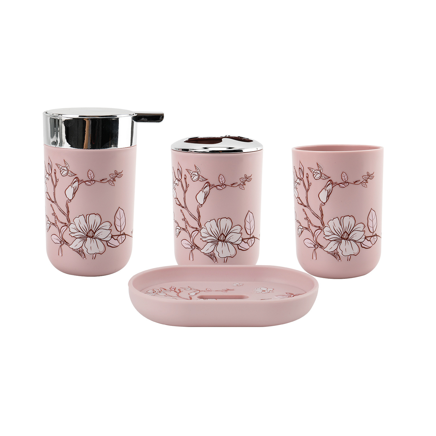 Nuevo kit de baño de plástico baño conjunto de artículos de baño baño baño hogar conjunto de impresión