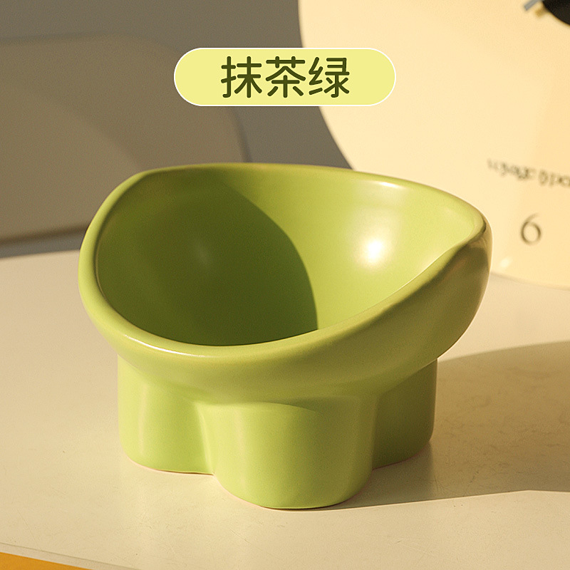 Gato Tazón de cerámica tazón de comida para gatos tazón de perro tazón de comida tazón de arroz para gatos tazón de agua de gran diámetro tazón oblicuo tazón antidetonante suministros para mascotas