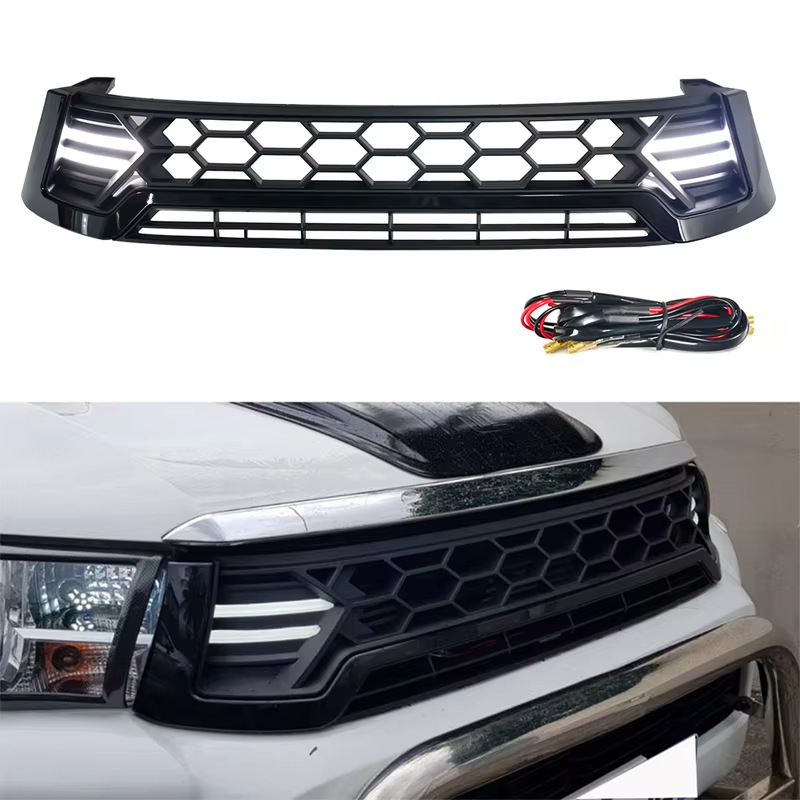 Suitable for Toyota Hilux Revo Front Grille, Pickup Truck Off-Road Front Grille Plastic Modification Parts