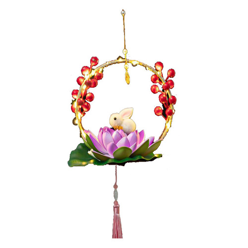 Mid-Autumn Festival Lantern Display Small Lanterns Flower Lanterns Dragon Year DIY Children Lotus Flower Lantern Handheld Lantern Hanfu Props