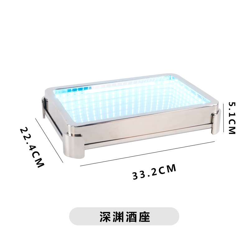 Nuevo diseño de KTV de acero inoxidable fino, barra de bar, juego completo de platos de frutas, decoración de escritorio de lujo ligero especial