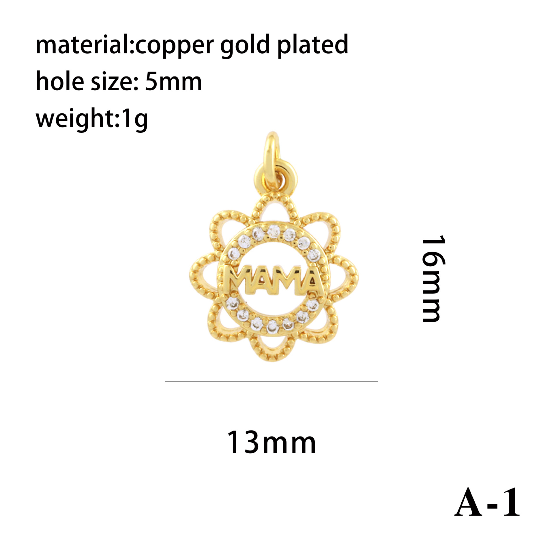 1 Piece Copper Zircon Gold Plated Plating Inlay Pendant display picture 4