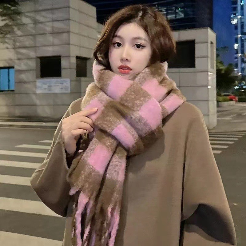 仿羊绒围巾女秋冬季新款加厚保暖围脖显白流苏中长款百搭围巾批发|undefined