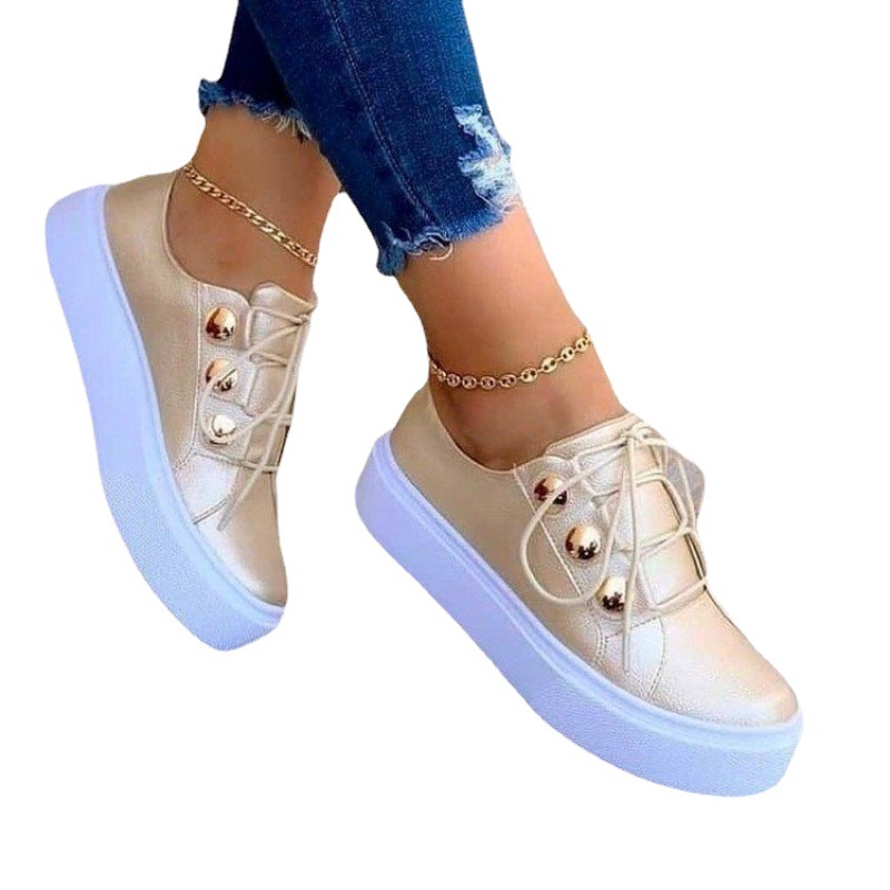 Más tamaño casual zapatos de una sola capa para las mujeres europeas y americanas nueva plataforma punta redonda zapatos de viscosa casual Comercio Exterior zapatos de una sola capa deseo Amazon