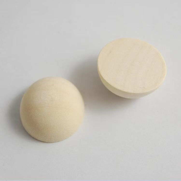 木の玉の丸い木の幾何学の形の1球の半分の木の工芸品の5mmの半分のボールの原木の色の教具のメーカー|undefined