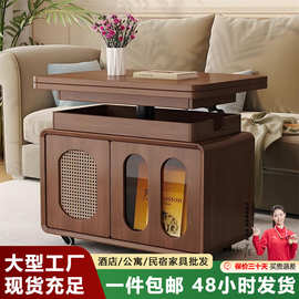 实木茶几可移动升降折叠茶几客厅家用推车新款小户型沙发边几角几