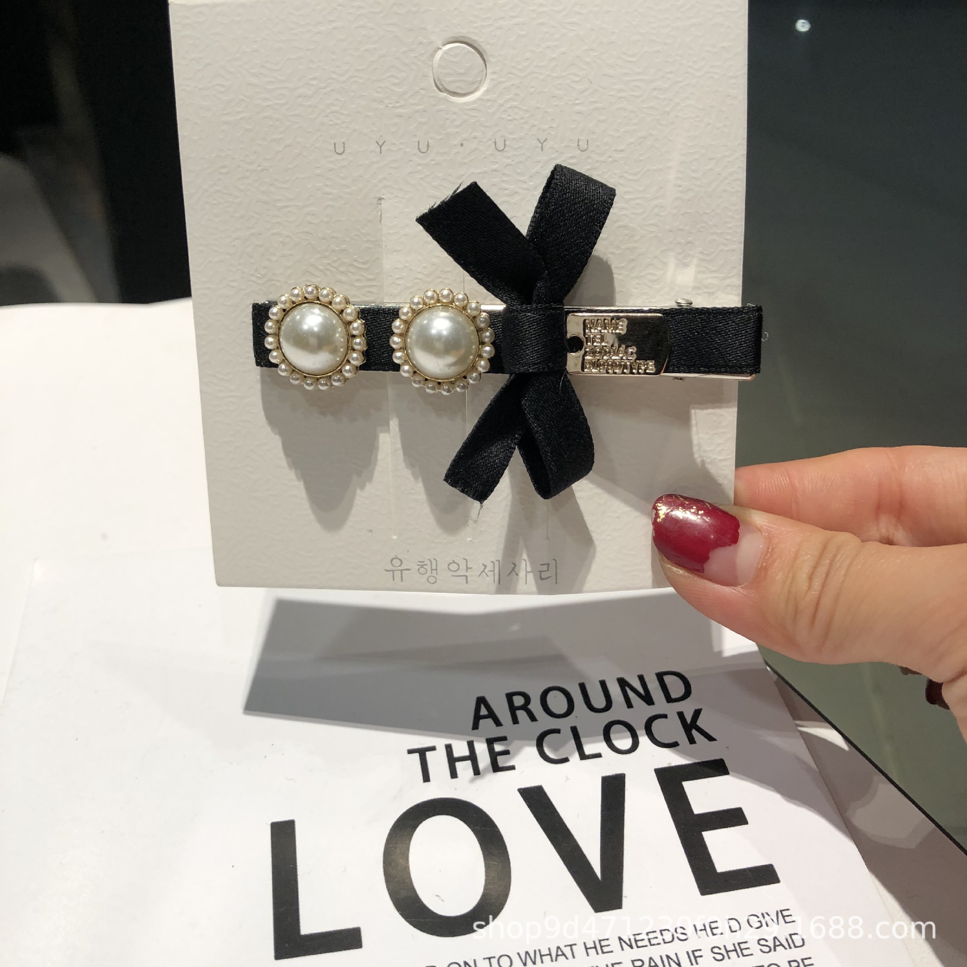 Japanese-style mesh pearl bow hair tie hair clips, sweet and versatile hair bands, soft girl hair accessories, headwear clips, duckbill clips pic 19