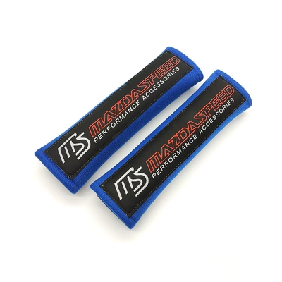 Seat belt shoulder pad — cotton protection pad pair - mazdaspeed-blue