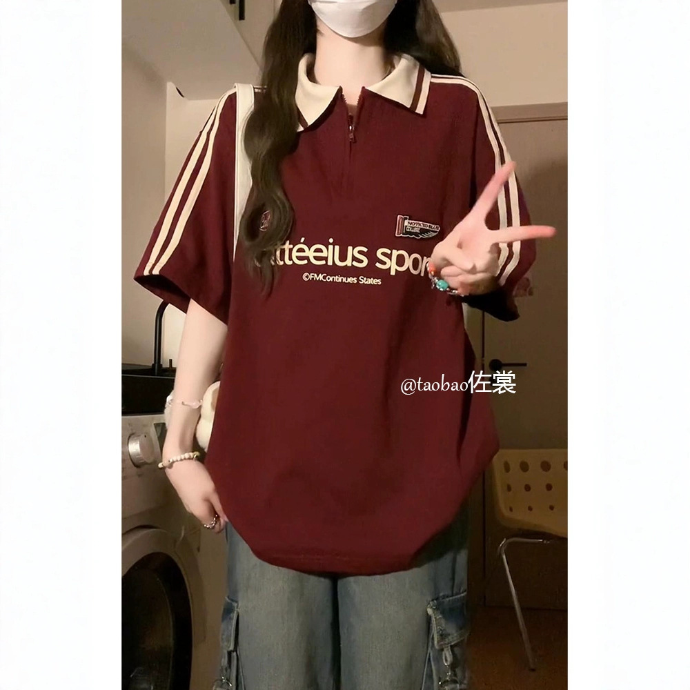아메리칸 레트로 폴로 남성 스트라이프 하이엔드 콘트라스트 컬러 반팔 트렌디 브랜드 티셔츠 시티보이 다용도 커플 탑