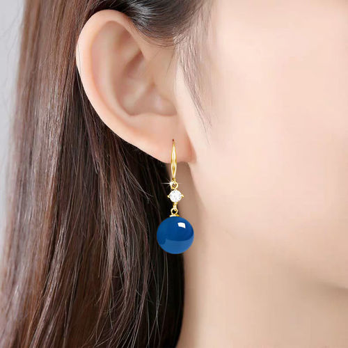  New Trend Earrings 925 Silver Agate Jewelry for Women