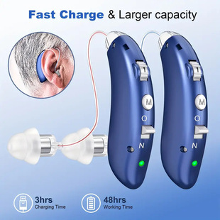 USB Rechargeable Hearing Aid for the Elderly with Deafness and Back-Of-Ear Sound Amplifier Hearingaid English Cross-Border Hot Sale