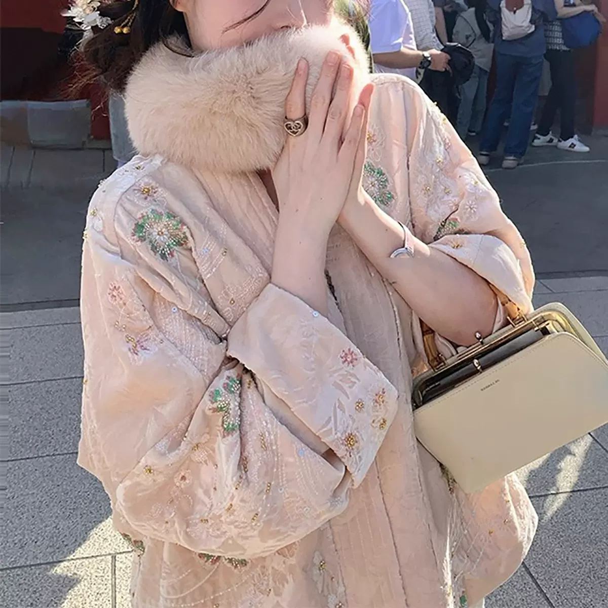 云笙花/丝绒珠绣 新中式盘扣棉服