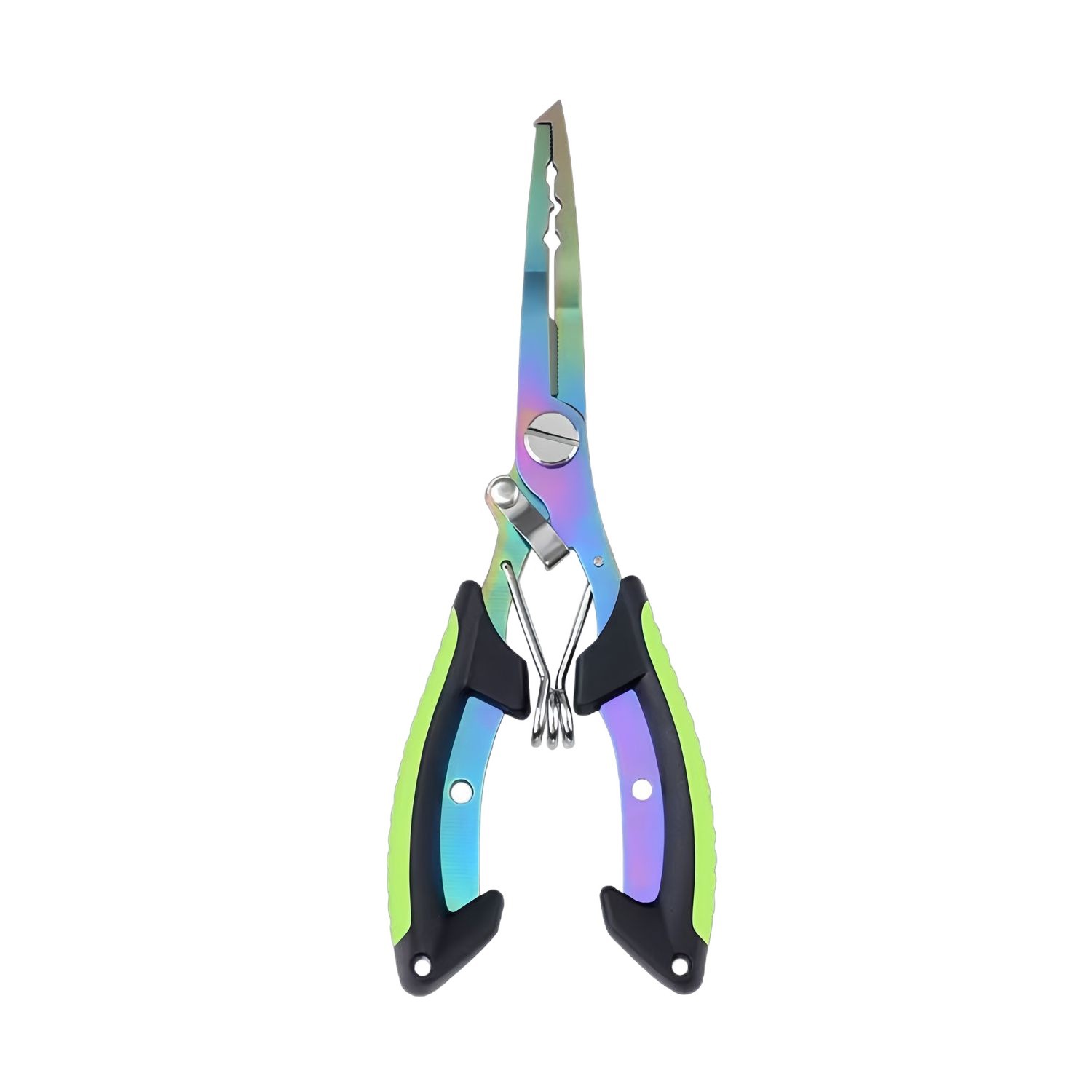 Stainless Steel Lure Fishing Pliers with Ring Opener, Titanium Two-Tone Fishing Pliers, Multifunctional Fishing Scissors, Lure Scissors