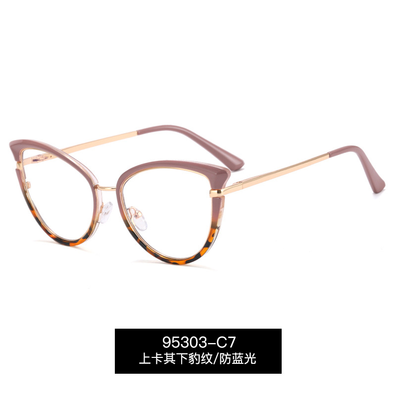 95303 nueva moda Comercio exterior TR gafas ópticas ojo de gato marco anti-azul gafas de luz hembra fábrica en stock venta al por mayor