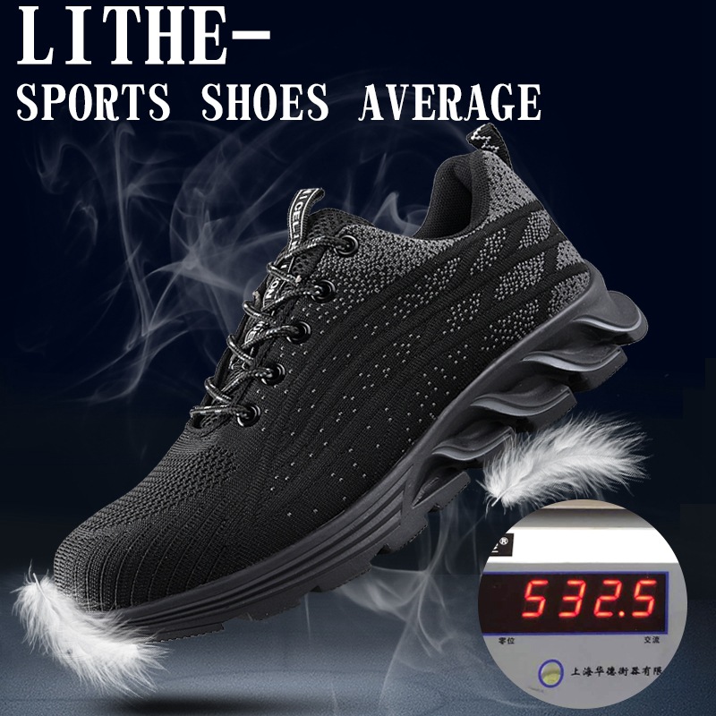 Verano transfronterizo anti-aplastante puntera de acero zapatos de protección laboral de los hombres zapatos de trabajo ligeros ZAPATOS DE TRABAJO transpirable Flyknit deportes sitio de construcción zapatos de protección