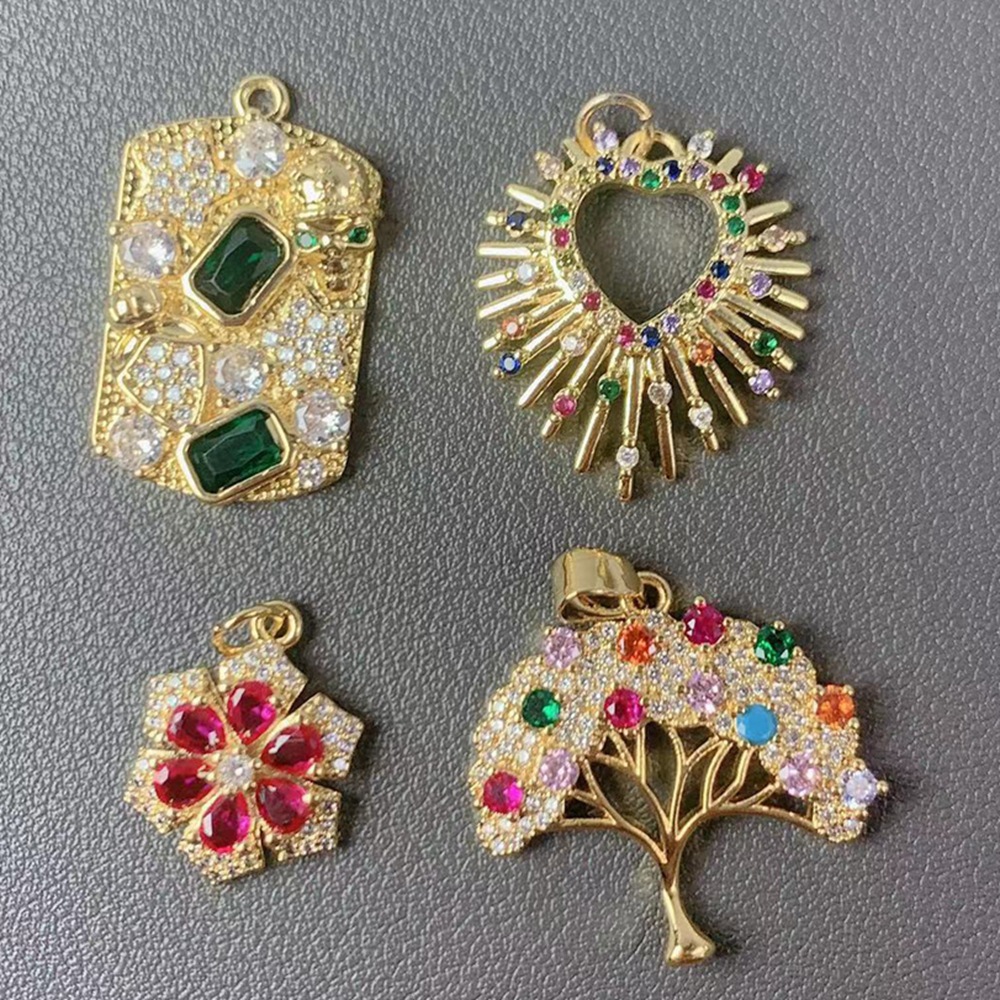 1 Pièce Le Cuivre Strass Géométrique Forme De Cœur Pendentif display picture 1