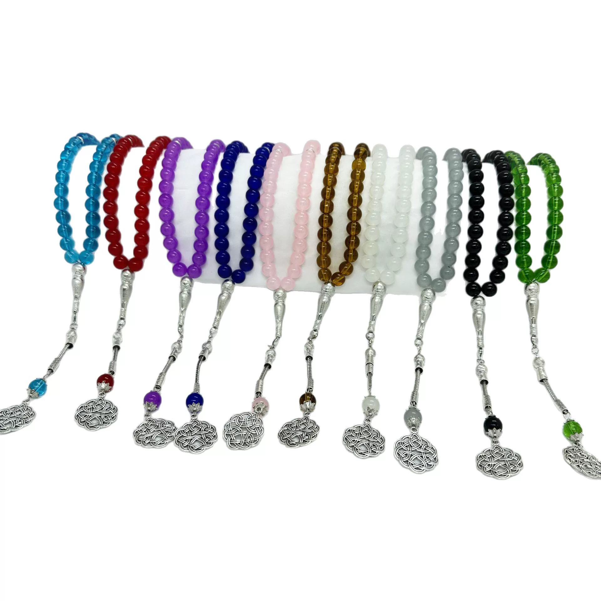 Glass rosary, 10mm, wholesale