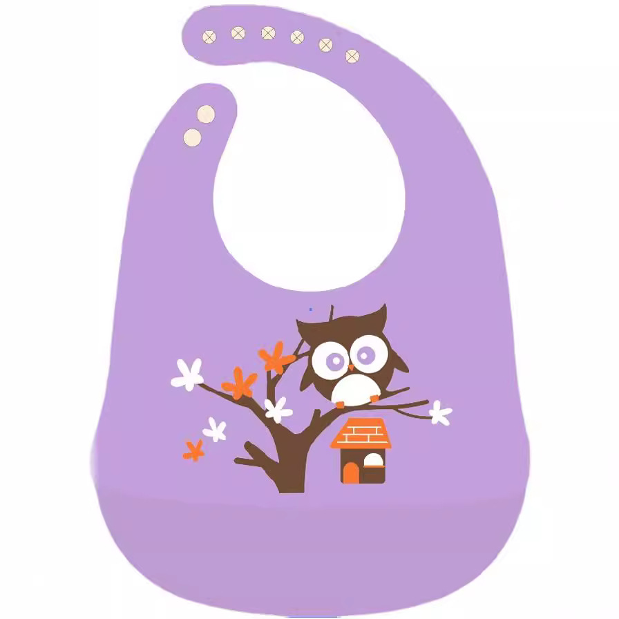 De silicona de dibujos animados bebé suministros bebé comiendo silicona babero bebé babero niños alimentos babero