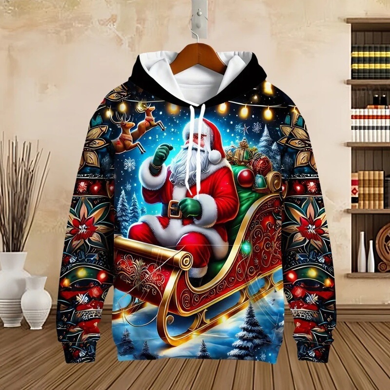 2025 Sweatshirt Tree Pullover Men's Christmas Santa Hoodie Snowman Top Hooded Sweatshirt Men's 2025 Sweatshirt Tree Pullover Men's Christmas Santa Hoodie Snowman Top Hooded Sweatshirt Men's