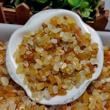 天然黄金丝玉水晶碎石水晶原石碎料批发造景鱼缸石盆景石100克价