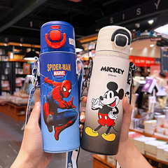 蜘蛛俠兒童吸管保溫杯男孩高顏值316不鏽鋼雙飲水杯學生便捷杯子
