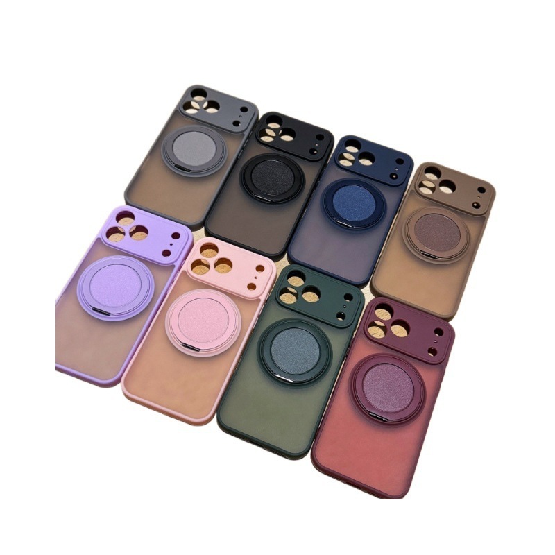 适用iPhone17promax磨砂支点壳全包苹果16旋转隐形支架磁吸手机壳|undefined