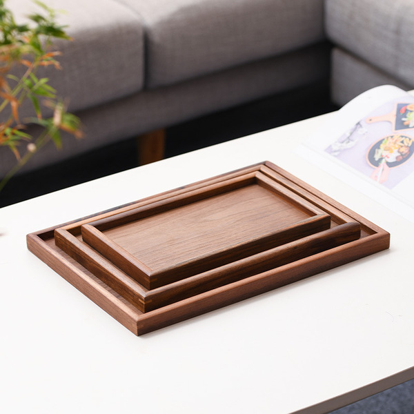 Japanese wooden rectangular dinner plate for home use