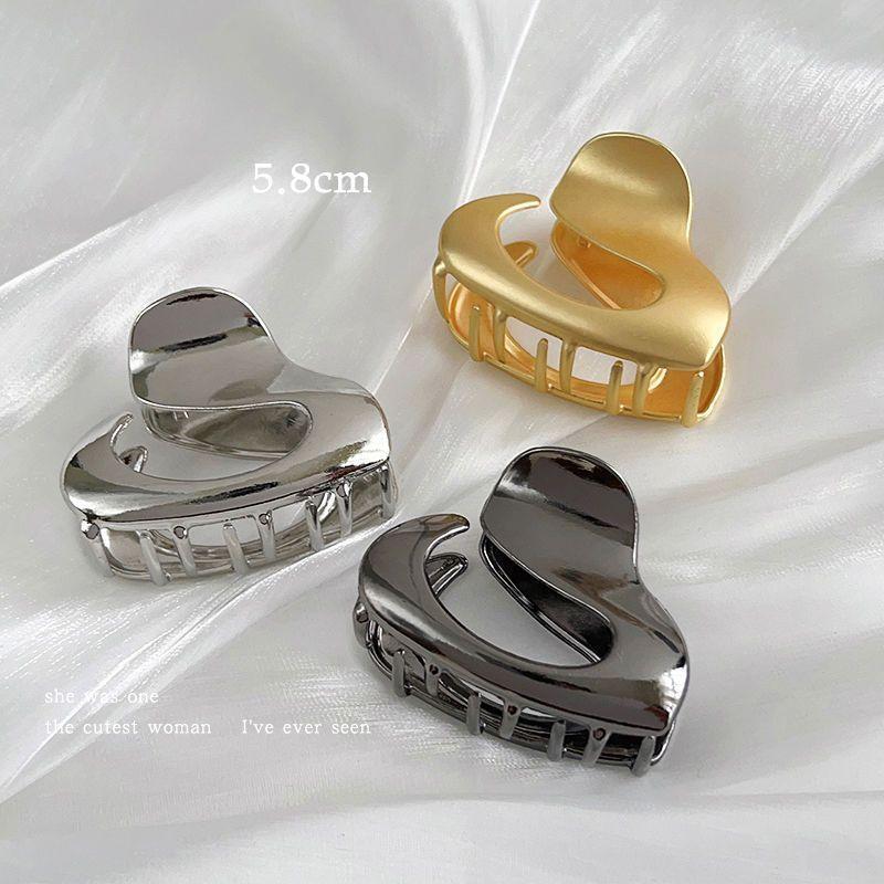 Silver hårklämma för kvinnor elegant shark håraccessoar_voghion.com