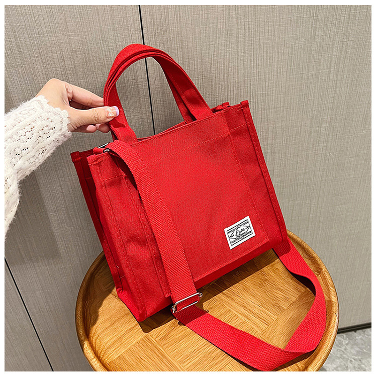 257g Weight Polyester Lining Material Sewing Thread Fashion Element Zipper Closure Type Single Shoulder Strap, Top Handle Strap Type Square Bag Bags Type Casual Occasion Canvas Material Solid Color Pattern All Seasons Season Women's Gender Streetwear Style Square Shape Women's Canvas Solid Color Streetwear Sewing Thread Square Zipper Square Bag 33