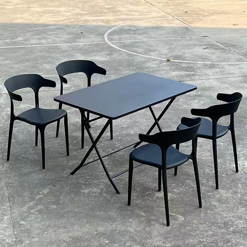 의자 4개 + 110CM*70 철 접이식 긴 테이블