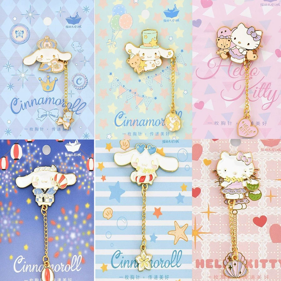 Hello Kitty брошь, карикатурный металлический аксессуар, подвеска, японский и корейский