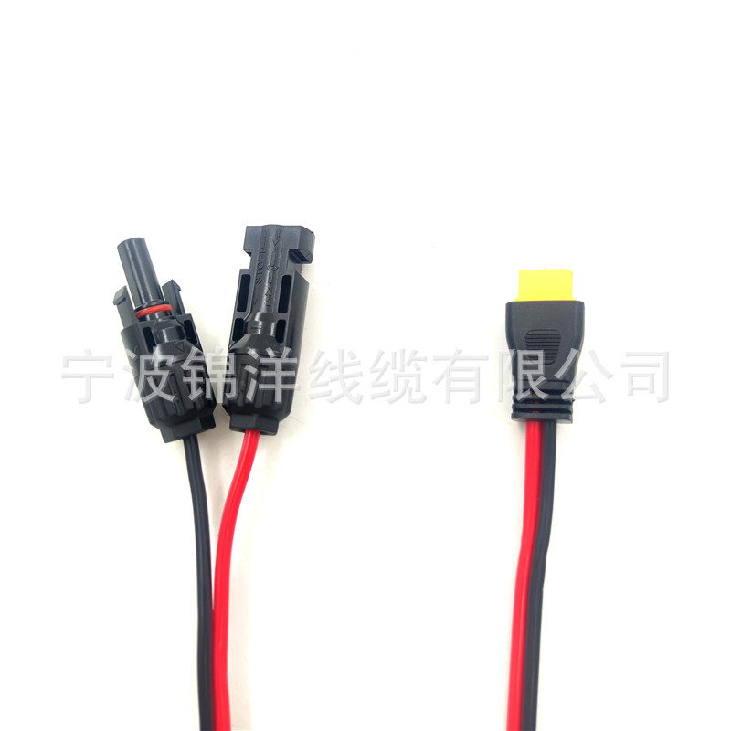 Adhesive coated XT60 to MC4 solar connection line solar panel energy storage power supply charging line 12AWG