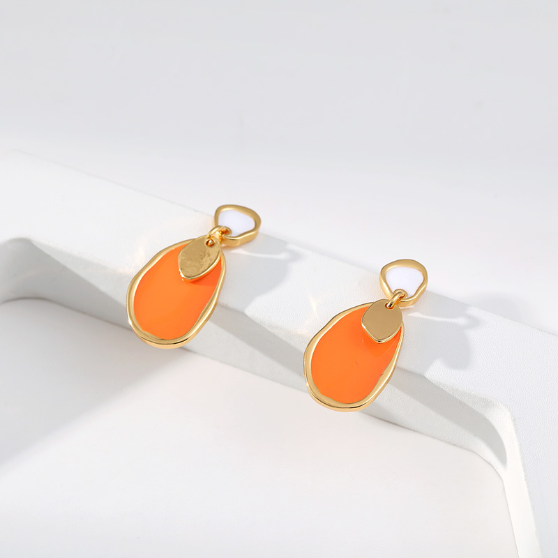 Retro Geometric Copper Plating Drop Earrings 1 Pair