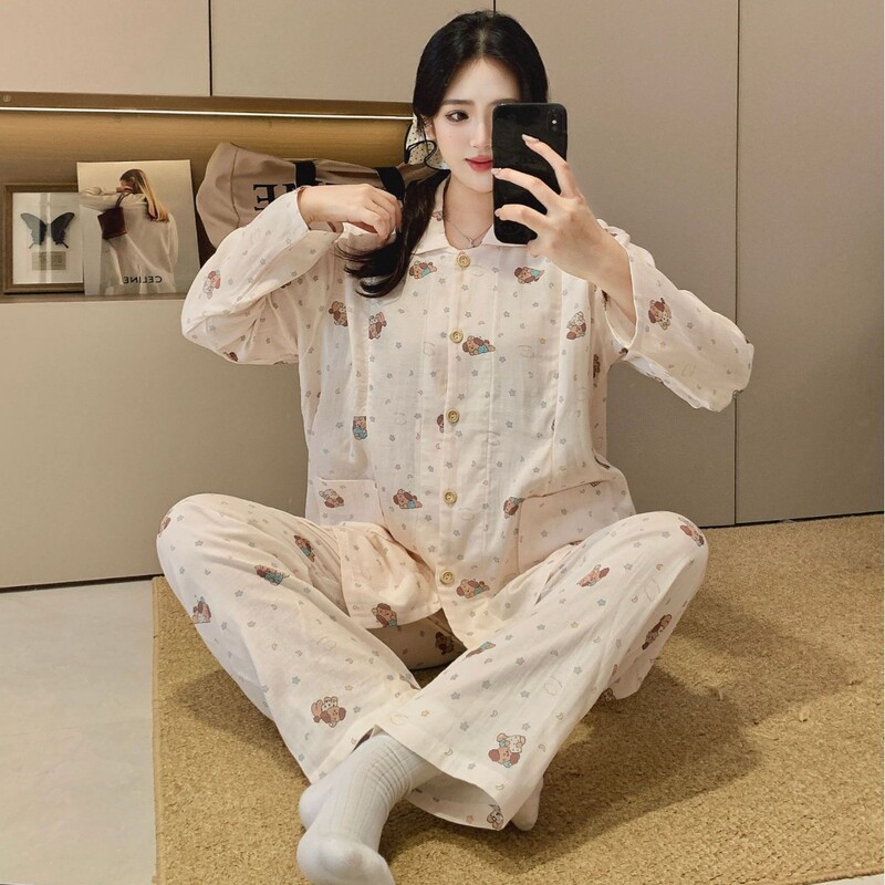 2026 Postpartum Clothing for Spring and Autumn, Pure Cotton, Plus Size, Nursing Maternity Pajamas, Summer Thin Maternity Set