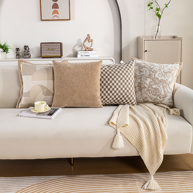 モダンなシンプルなジャカード抱き枕リビングソファクッション軽い贅沢なサンプルプレートのベッドルームのベッドの枕抱き枕カバーの卸売