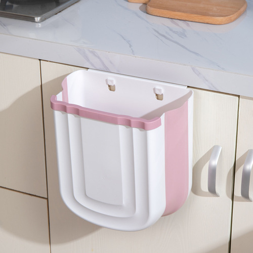 Kitchen wall-mounted trash bin home kitchen cabinet door trash bin car-mounted storage paper basket dining room wall-mounted trash bin