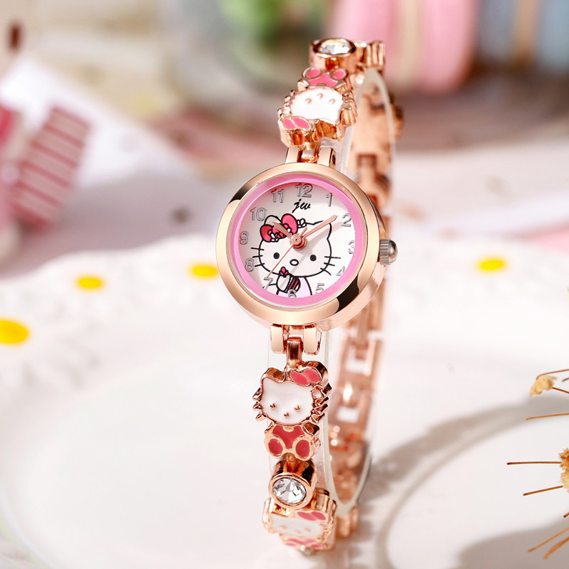 New Style Cute Cat Children's Watch Women's Student Party Small High-value Elegant Simple Digital Style