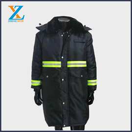 冷库访客棉服户外加厚防寒潮大衣棉袄中长款连帽工作服制服套装男