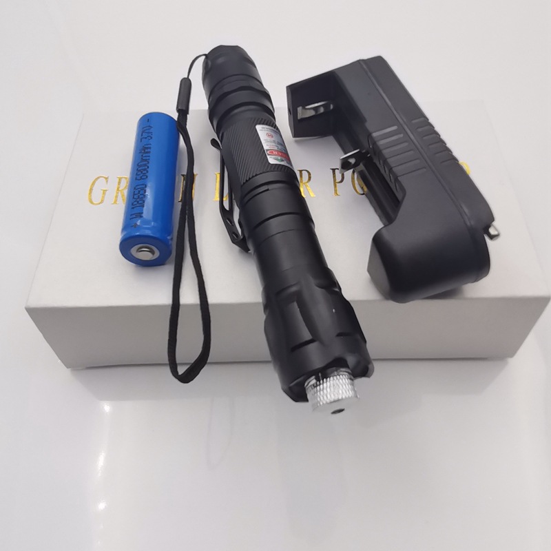 Luz láser verde transfronteriza 009 con soporte de la pluma Cielo estrellado de un solo punto indicador de la lámpara de señal de la linterna láser remoto