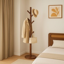 实木衣帽架落地卧室挂衣架家用床头简易挂包架室内小型挂衣服架子