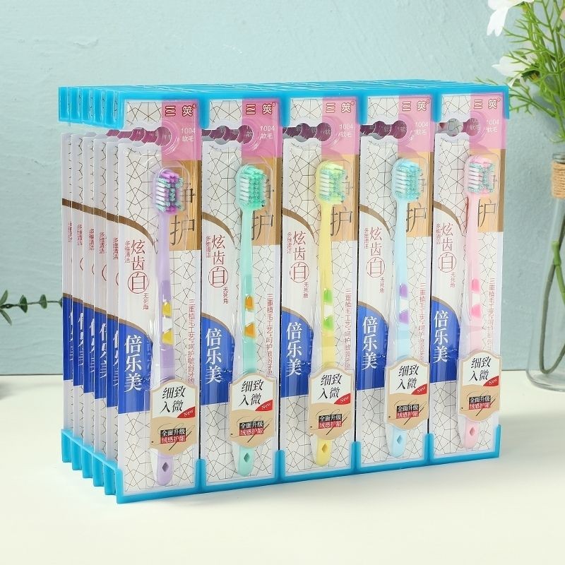 46 tipos de cepillo de dientes - 3 cepillo de dientes de pelo duro y suave para adultos al por mayor doméstico único limpio Yiwu productos al por mayor