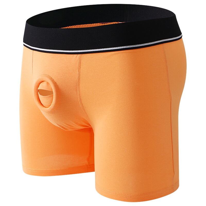 CLEVER-MENMODE Men's Wide Hollow Bullet Separate Underwear Sexy Silicone Ring Lock Fine Boxer Shorts CLEVER-MENMODE Men's Wide Hollow Bullet Separate Underwear Sexy Silicone Ring Lock Fine Boxer Shorts