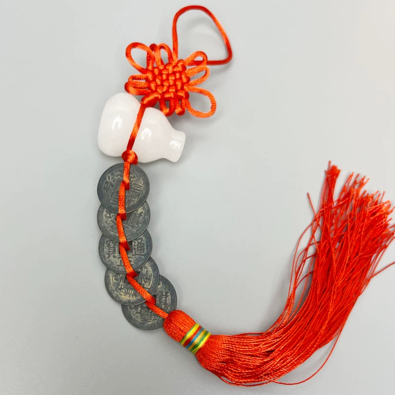 Черная медная античная монета Пять Императоров Белая нефритовая тыква