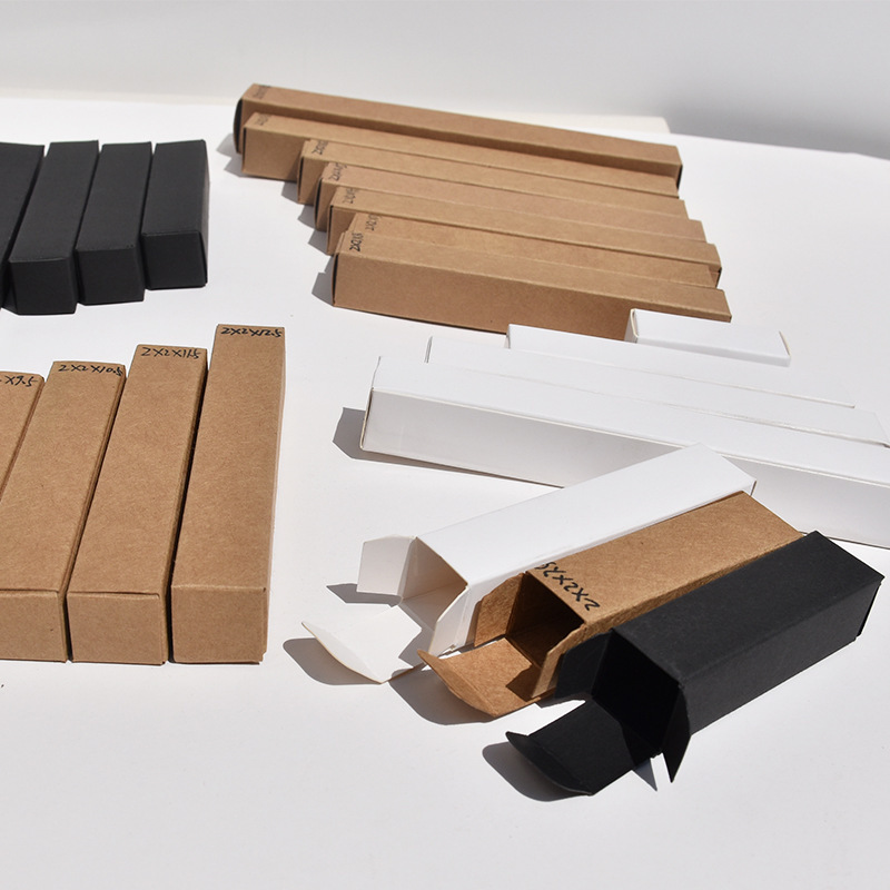 Spot white card cowhide black card cosmetics 5ml 10ml carton perfume essential oil packaging box wholesale
