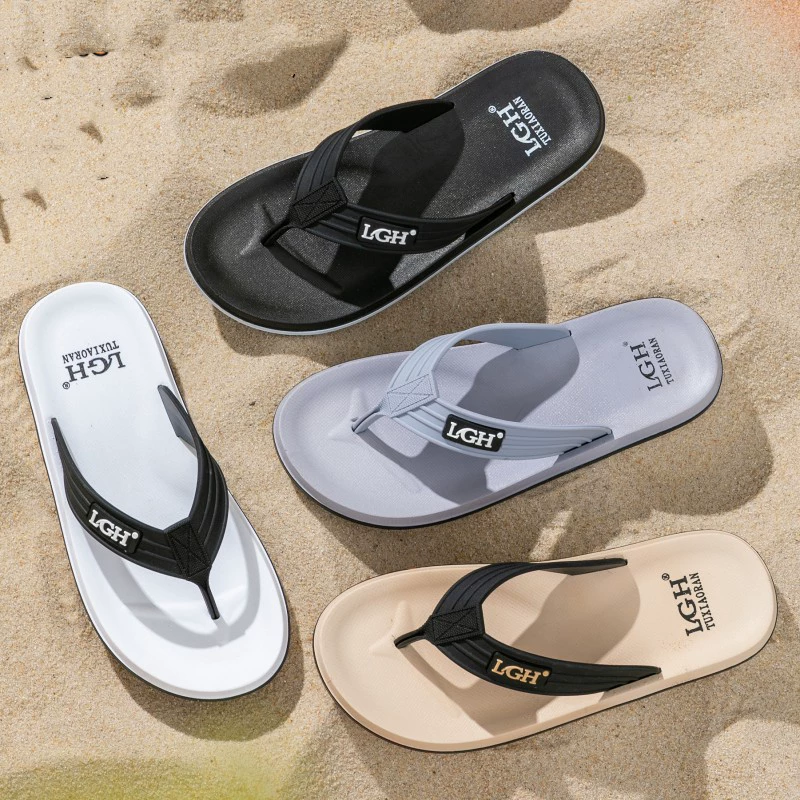 Новые шлепанцы, мужская летняя одежда, Нескользящие шлепанцы, пляжные сандалии с интернет-знаменитостями, молодежные модные тапочки, мужские