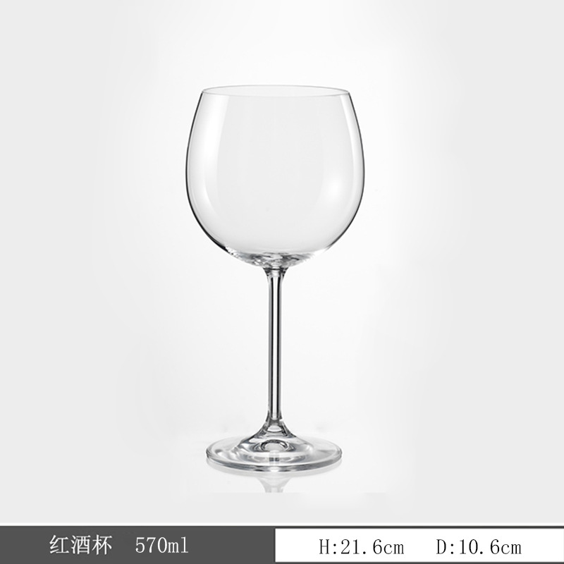 Tazas de vino de cristal sin plomo importadas Tazas de vino de alto pie Restaurante Hotel Comercial al por mayor Tazas de vino de alto nivel